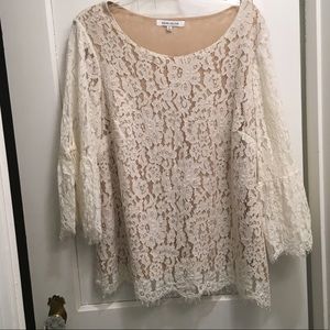 Rose + Olive Lace Blouse Size 1X